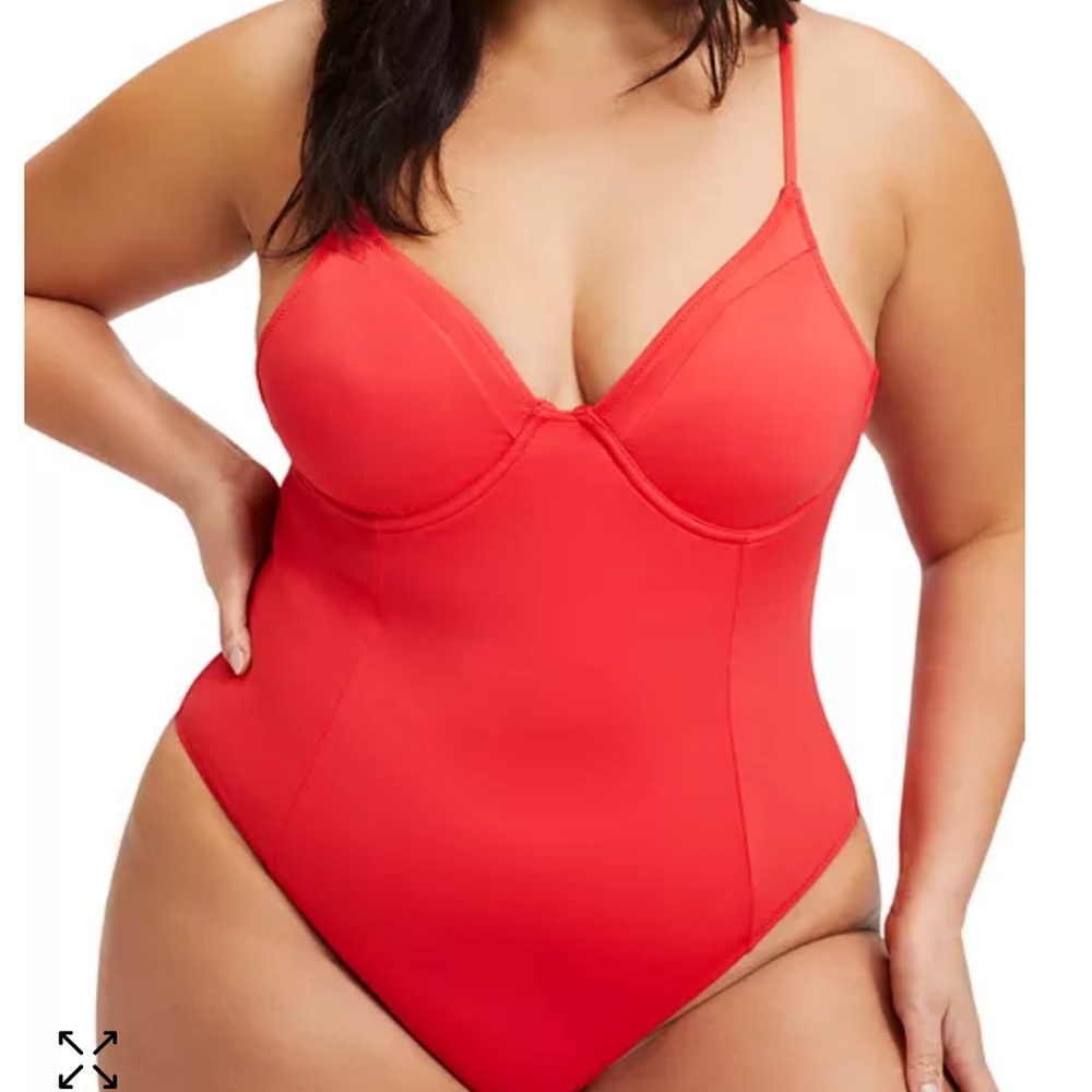 Good American Show Off Underwire One Piece Bright Poppy - Picture 1 of 10